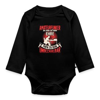 Amateurfunker sein ist eine Ehre Funkamateur - Baby Bio-Langarm-Body - Schwarz - Vorne