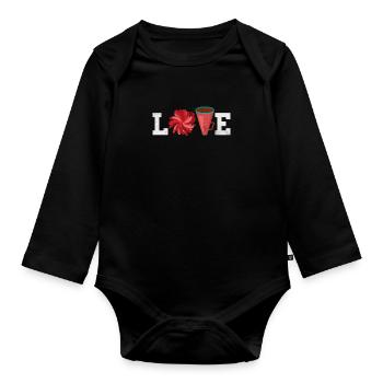 Cheerleader Cheerleading Sport Gymnastik Geschenk - Baby Bio-Langarm-Body - Schwarz - Vorne