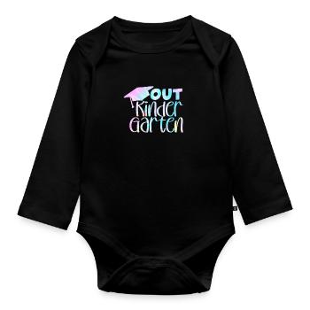 Kindergarten Child School Enrollment School Gift - Organic Longsleeve Baby Bodysuit - black - Front