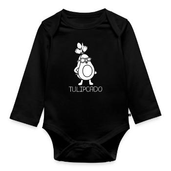 Tulpen Avocado Tulpen - Baby Bio-Langarm-Body - Schwarz - Vorne