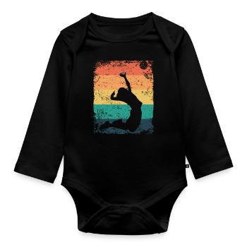 Volleyball Joueur Retro Beach Volleyball - Body Bébé bio manches longues - noir - Devant