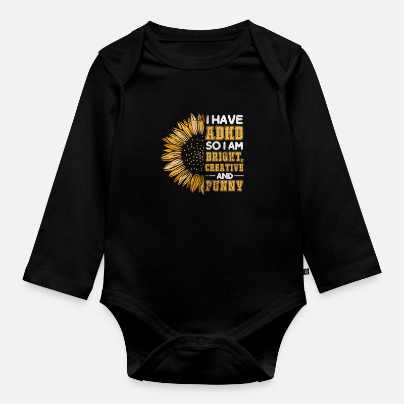 ADHS - Baby Bio-Langarm-Body - Schwarz