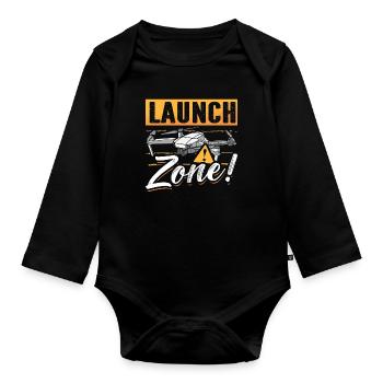 Drone Racing Launch Zone Drone Race Racing Machine - Baby Bio-Langarm-Body - Schwarz - Vorne