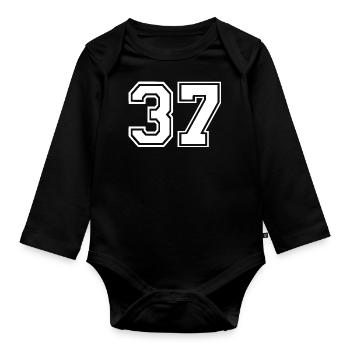 37 - Organic Longsleeve Baby Bodysuit - black - Front