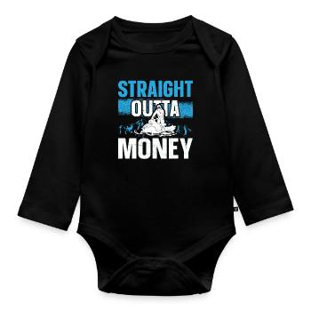 Snowmobile Racing Straight Outta Winter Sports - Organic Longsleeve Baby Bodysuit - black - Front
