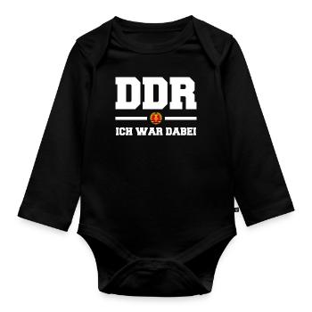 Ostdeutschland Osten Ossi DDR Heimat Ostblock - Baby Bio-Langarm-Body - Schwarz - Vorne