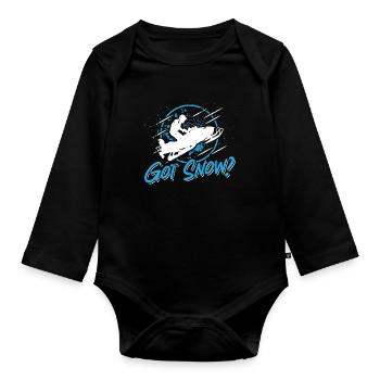 Snowmobile Racing Got Snow Winter Sports Lovers - Organic Longsleeve Baby Bodysuit - black - Front