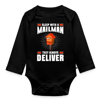 Postman Letter Deliverer Letters Courier Service - Organic Longsleeve Baby Bodysuit - black - Front