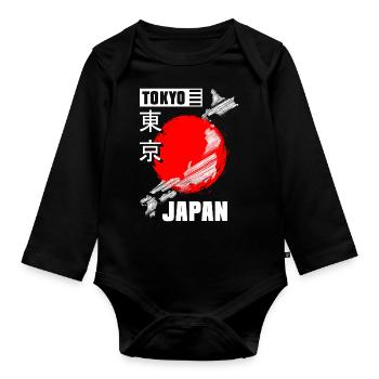 Tokyo World Tour Adventure - Organic Longsleeve Baby Bodysuit - black - Front