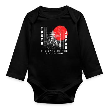 Japan Culture Japanese Asian - Organic Longsleeve Baby Bodysuit - black - Front