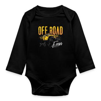 Off-Road Racing Off Road Fun Roadtrip Race Car - Organic Longsleeve Baby Bodysuit - black - Front