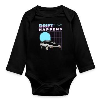 Véhicule de course de sport automobile - Body Bébé bio manches longues - noir - Devant