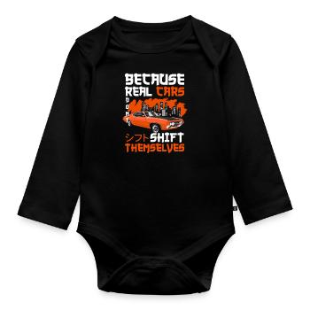 Moteur de dérive de voiture de sport Burnout - Body Bébé bio manches longues - noir - Devant