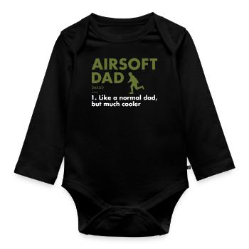Sport Dad Definition Airsoft - Organic Longsleeve Baby Bodysuit - black - Front