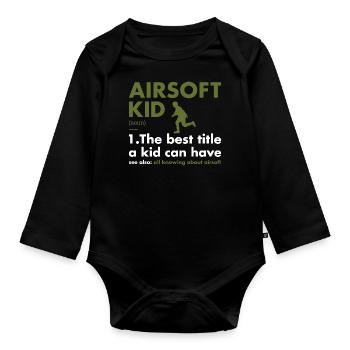 Sport Kid Definition Airsoft - Organic Longsleeve Baby Bodysuit - black - Front