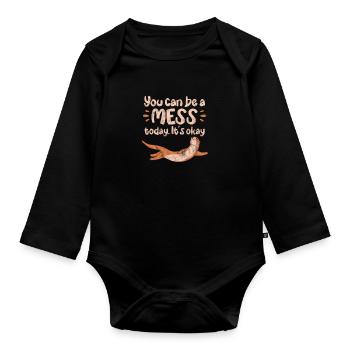 Otter - Baby Bio-Langarm-Body - Schwarz - Vorne