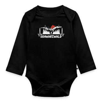 Schwarzwald Schwarzwälder Baden-Württemberg - Baby Bio-Langarm-Body - Schwarz - Vorne