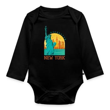 Rochester New York - Body Bébé bio manches longues - noir - Devant