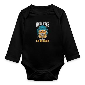 Retraite du café - Body Bébé bio manches longues - noir - Devant
