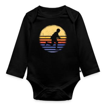 Sport Rétro Sunset Airsoft - Body Bébé bio manches longues - noir - Devant