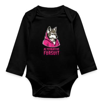 Furry Fandom Fursuits Cool - Organic Longsleeve Baby Bodysuit - black - Front