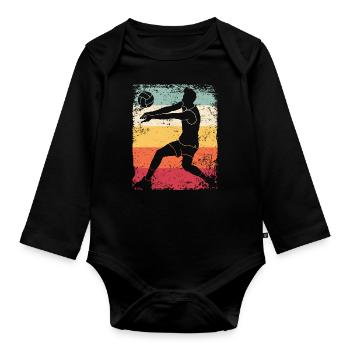 Volleyball Player Retro Beach Volleyball - Organic Longsleeve Baby Bodysuit - black - Front