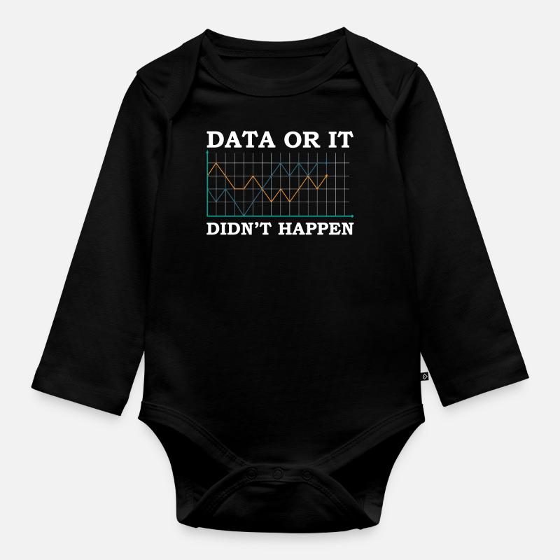 Daten oder es ist nicht passiert Datenanalyst - Baby Bio-Langarm-Body - Schwarz
