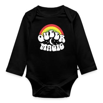 Graphique magique queer - Body Bébé bio manches longues - noir - Devant