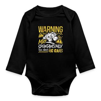 RC Model Racing Warning May Spontaneously RC Car - Organic Longsleeve Baby Bodysuit - black - Front