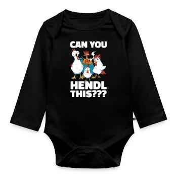 Chicken Chickens Farmer Farmer Farm Rooster - Organic Longsleeve Baby Bodysuit - black - Front