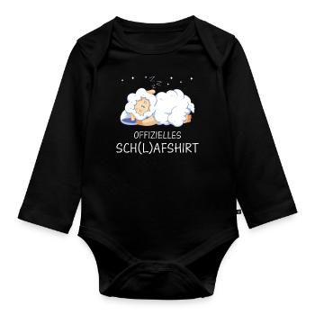 Schafe Schafherde Bauernhof Landwirt Schäfer - Baby Bio-Langarm-Body - Schwarz - Vorne