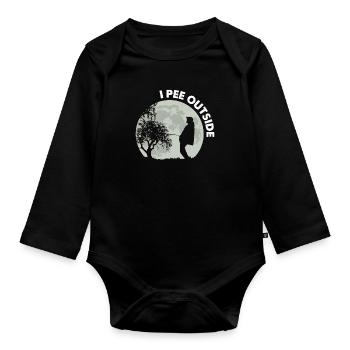 I Pee Outside - Organic Longsleeve Baby Bodysuit - black - Front