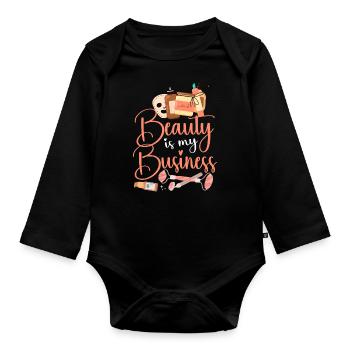 Soins de la peau d’esthéticienne agréée mignonne - Body Bébé bio manches longues - noir - Devant