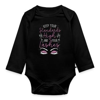 Esthetician Skincare Beautician - Baby Bio-Langarm-Body - Schwarz - Vorne