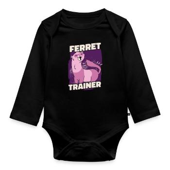 Ferret Iltis Dresseur - Body Bébé bio manches longues - noir - Devant