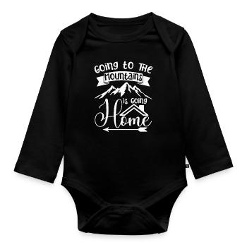 Going to the Mountains is Going Home for Athletes - Organic Longsleeve Baby Bodysuit - black - Front