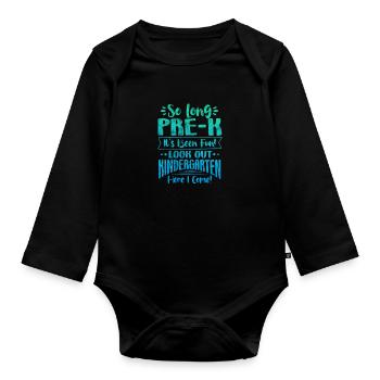 Kindergarten - Organic Longsleeve Baby Bodysuit - black - Front