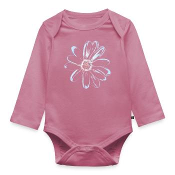 Blüte Vintage - Floral Blume - Baby Bio-Langarm-Body - Mauve - Vorne