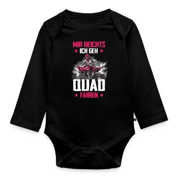 Quad Quadfahrer ATV Quad - Baby Bio-Langarm-Body - Schwarz - Vorne