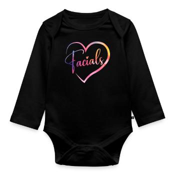 Cute Esthetician Skincare - Baby Bio-Langarm-Body - Schwarz - Vorne