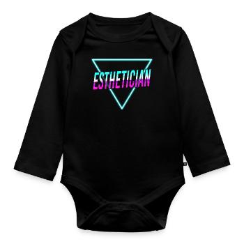 Cute Licensed Esthetician Skincare - Baby Bio-Langarm-Body - Schwarz - Vorne