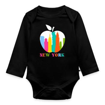 New York - Baby Bio-Langarm-Body - Schwarz - Vorne