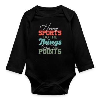 Ironic Sports Mom Hooray Sports - Organic Longsleeve Baby Bodysuit - black - Front