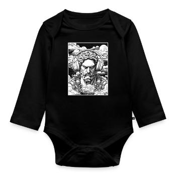 Mode rétro Street : Ambiance T-Shirt Vintage ! - Body Bébé bio manches longues - noir - Devant