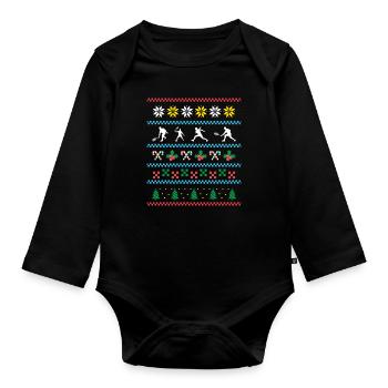 Sport X-Mas Christmas Squash - Organic Longsleeve Baby Bodysuit - black - Front