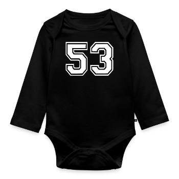 53 - Organic Longsleeve Baby Bodysuit - black - Front