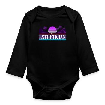 Cute Licensed Esthetician Skincare - Baby Bio-Langarm-Body - Schwarz - Vorne