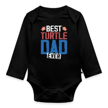 Sea Turtle Tortoise Dad Best - Body Bébé bio manches longues - noir - Devant