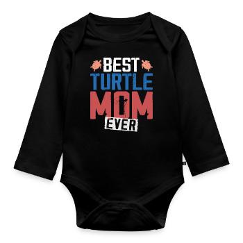 Sea Turtle Tortoise Mom Best - Organic Longsleeve Baby Bodysuit - black - Front
