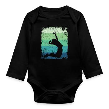 Volleyball Player Retro Beach Volleyball - Organic Longsleeve Baby Bodysuit - black - Front